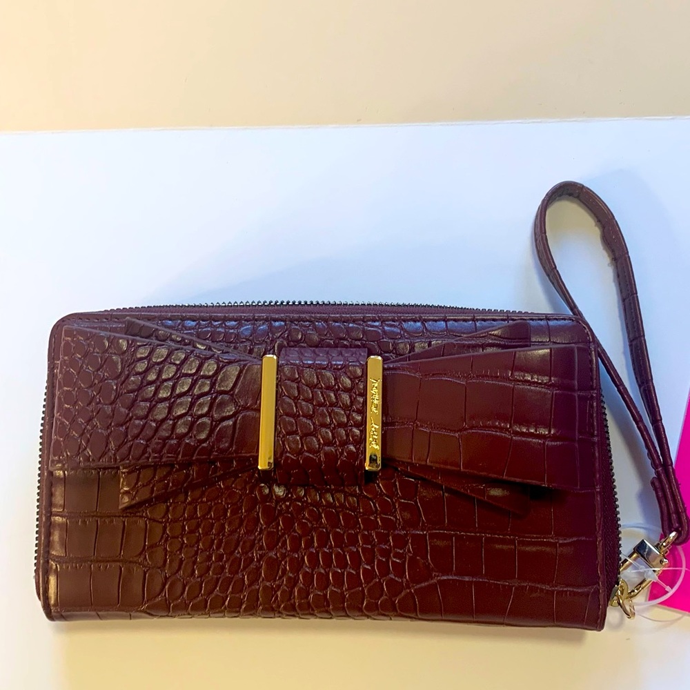 Betsey Johnson Burgundy Crocodile Print